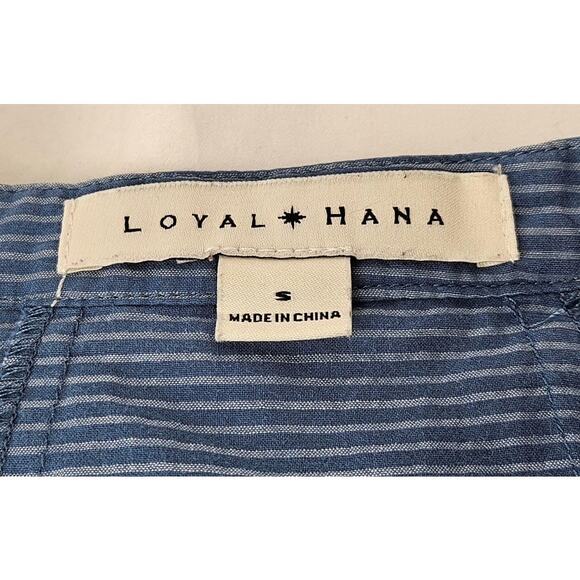 LOYAL HANA BLUSH BLUE SHORT-SLEEVE NURSING SHIRT – 100% COTTON, SIZE SMALL - Picture 7 of 10